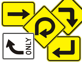 Right Turn Signs